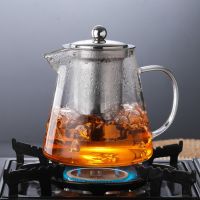 450ml 15oz Clear Glass Teapot High Temperature Resistant Loose Leaf Flower Tea Pot Maker Brewer with Strainer Lid