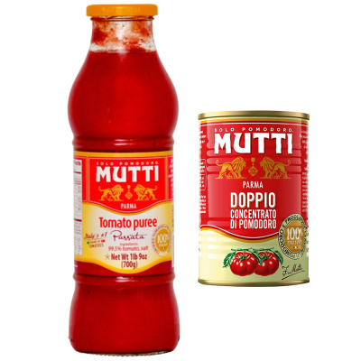 มูตติเนื้อมะเขือเทศบดละเอียดเข้มข้น คีโต มี 2 ขนาด ให้เลือก Mutti Passata Tomato Puree