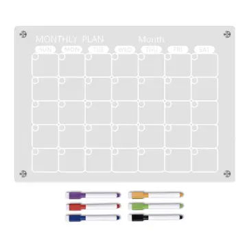 Fridge Magnet Sticker Calendar Board Planner Reusable Magnetic Dry