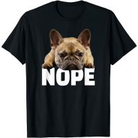 latest Nope Lazy French Bulldog Frenchie Dog Loer Gift T- shirt Round neck mens Korean print pattern all-match short-sleeved streetwear 100% cotton high-quality T-shirt