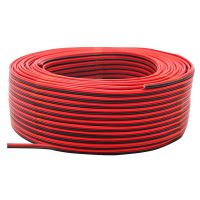 คุณภาพสูง Cord Bar Copper 100M 2Pin Cord Extension Light Wire Tinned 12V/24V 22AWG 2-Wire Power LED Stranded Red and Black