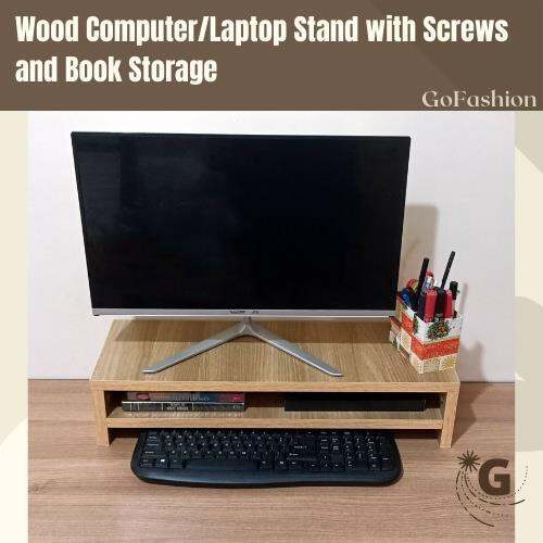 [Wood Monitor Riser] Computer/Laptop Stand with Screws and Lazada PH
