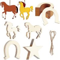 【YF】❄❃  36pcs Unfinished Horseshoe Cutouts Wood Slices Handicrafts Blank Hollow