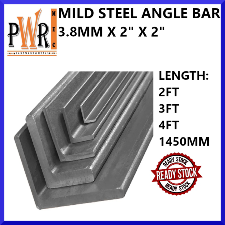 MILD STEEL ANGLE BAR METAL SUPPLIES THICKNESS 3.8MM WIDTH 2" X 2" Lazada