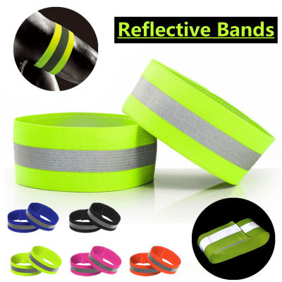 Reflective Bands Elastic Armband Reflector Tape Wristband Ankle Leg Safety Straps for Night Cycling Running Warning Light 4*35cm