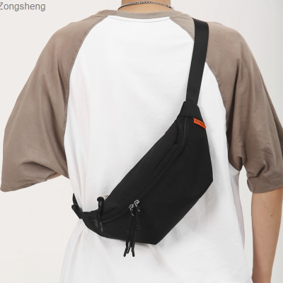 Chaopai กระเป๋าสะพายข้างสตรีสปอร์ตสไตล์เกาหลี,ความจุมากกระเป๋าคาดเอวน้ำหนักเบากระเป๋าสะพายผู้ชายเรียบง่ายกระเป๋าคาดหน้าอก2023 Zongsheng
