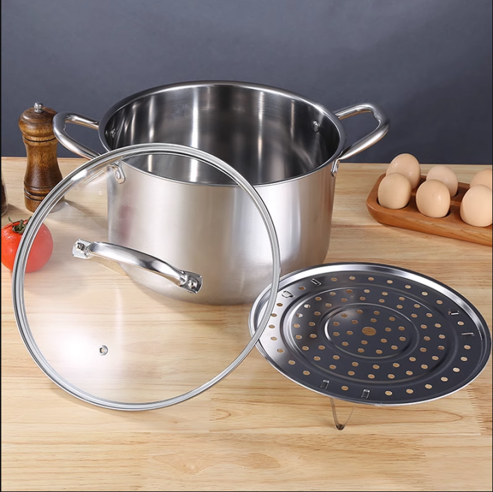 26cm Stainless Steel Soup Pot Stock Cooking Stockpot Heavy Duty