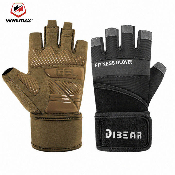 Half Finger Bodybuilding Gym Gloves Weightlifting Dumbbell Training