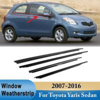 4X รถหน้าต่าง Weatherstrip กวาดแม่พิมพ์ตัดเข็มขัดด้านนอกสำหรับโตโยต้ายาริสซีดาน2007-2016