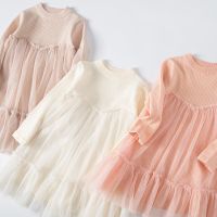 ZZOOI 2022 New Girls Dress Korean Style Baby Girls Mesh Princess Dresses Long Sleeve Spring Autumn Kids Clothing