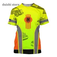 2023 new arrive- xzx180305   Truck Orange Neon Custom Name N Logo Truck Driver Shirt 3D Full Print Clothing Summer Style (Free Custom Name and Logo) S-5XL