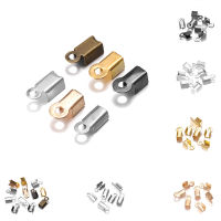 200 ชิ้น/ล็อตทอง Clasps ปลายสายไฟ String ริบบิ้นหนังคลิปพับลูกปัด CRIMP Connectors สำหรับเครื่องประดับ DIY ทำขายส่ง-GEIWH MALL