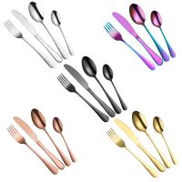 Knife Spoon Fork Spoon Set Stainless Steel Western-Style Tableware Four-Component 24-Piece Set