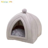 【JCHEN pet supplie】ที่นอนสัตว์เลี้ยงขนาดเล็กแบบมีรู,บ้านแมวให้ความอบอุ่นสำหรับสัตว์เลี้ยงเต็นท์ลบได้ล้างได้บ้านลูกสุนัขครอกที่นอนสัตว์เลี้ยง