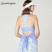 Wakingbee x Asava Bow Bratop (Blue) 2-in-1 สปอร์ตบรา พร้อมเสื้อคลุม ถอดได้ ใส่ได้สองแบบ มีโบว์ผูก