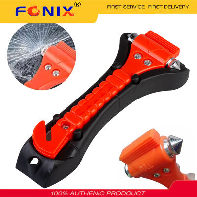 FONIX 2 In 1 Mini Car Safety Hammer Life Saving Escape Emergency Hammer Seat Belt Cutter Window Glass Breaker รถกู้ภัยเครื่องมือ Accessories