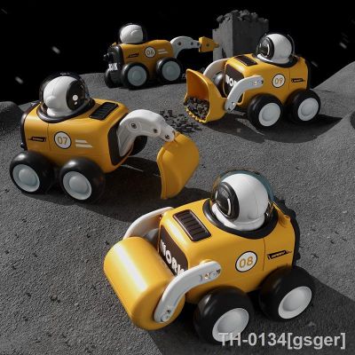 ▨❦ Crianças Imprensa Com Apito Astronauta Inercial Carro Engenharia Veículo Escavadeira Bulldozer Brinquedo Educativo Brinquedos para Meninos Diecast