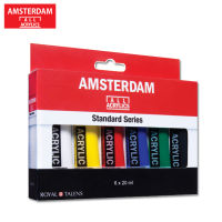 Amsterdam acrylic 20 ml. set 6 standard series made in Netherland I สีอะคริลิกแบบหลอดกลุ่มสีพื้นฐานเนื้อกึ่งโปร่งแสง