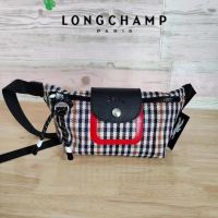 Longchamp New Longxiang Bag Small Thousand Bird Plaid Canvas Womens Bag Fashion Sports Chest Bag Waist Bag