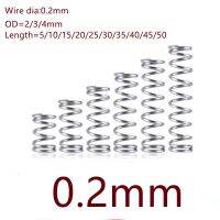 ❁ 20pcs/lot 0.2mm 0.2x2/3/4/xL Stainless steel compression spring length 5-50mm