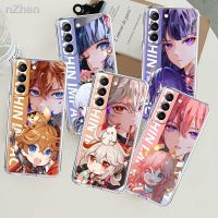 ✎เคสที่ชัดเจนสำหรับ Samsung Galaxy S23 S22 S20 S9 S10 S21 FE Plus Note 20 Ultra 10 Lite โปร่งใสเคสโทรศัพท์ Genshin Impact Game