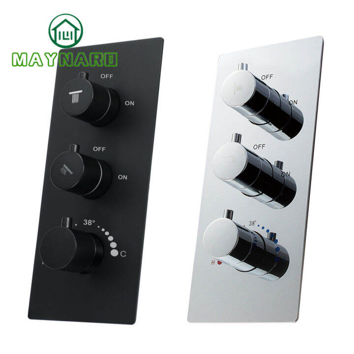 3 Way Shower Valve Diverter Thermostatic Mixer Solid Brass MultiOutput