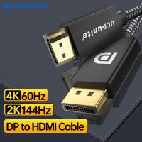 Display Port to HDMI Cables 4K 60Hz Uni-Directional HDMI Cabl 1080P DP to HDMI Converter Cord 6.6Ft for HDTV Monitor Computer Adapters Adapters