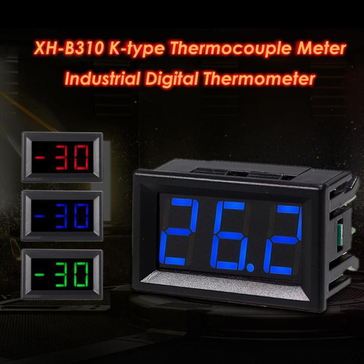 xh-b310เครื่องวัดอุณหภูมิอุตสาหกรรมแบบดิจิตอล12vเครื่องวัดอุณหภูมิk-ประเภทm6ตัวทดสอบเทอร์มอคัปเปิล-30-800-thermographความแม่นยำสูงled-จอแสดงผล