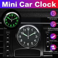 ♧❅○ Mini Fashion Luminous Car Clock Automobiles Internal Watch Auto Quartz Digital Time Clocks Ornament Stick Accessories Mecha C6A3