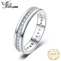 JewelryPalace Solid 925 Sterling Silver Wedding Engagement Ring for Woman AAAAA CZ Simulated Diamond Band Ring Luxury Jewelry