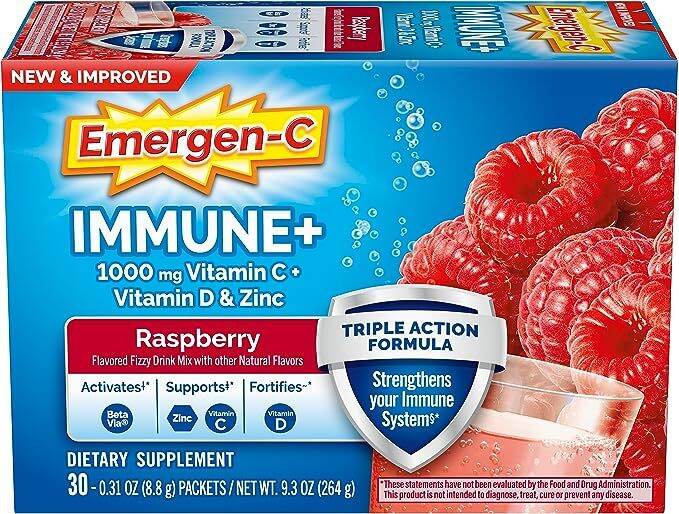 Emergen-C Immune+ Triple Action Immune Support Powder, BetaVia (R ...