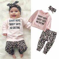 0-4years Newborn Baby Girls 3pcs Set Cute Baby Girl Spring Autumn Outfit Sweatshirt Tops Pants Infant Girls Leopard 3Pieces Sets  by Hs2023