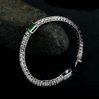 OEVAS 100 925 Sterling Silver Synthetic Emerald Sparkling High Carbon Diamond Wedding Bracelet For Women Party Fine Jewelry