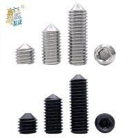 ☜▬♀ 50pcs M2.5 M3 M4 M5 M6 DIN914 304 stainless Black grade 12.9 steel Hex Hexagon Socket Cone Point Grub Set Screw Tapered End Bolt