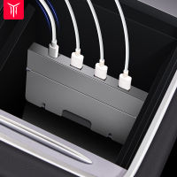 YZ For Tesla Model 3 Model Y Docking Station For Model3 2021 2022 ModelY 45W Quick Charger USB Shunt Hub Tesla Car Accessories