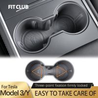 FIT CLUB ซิลิกาเจลถ้วยน้ำสำหรับรุ่น3อุปกรณ์เสริมกันน้ำรถ Coasters สำหรับ Tesla รุ่น Y Model3สีเทาสีชมพู