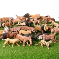 Realistic Jungle Animals LionsCheetahpantherToothed Tiger Model Figure Playset Educational Collections Toy Figurine for Kids