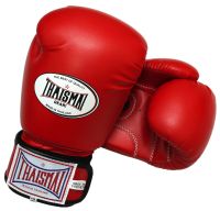 Thaismai BG124 นวมชกมวย นวมซ้อมมวย อุปกรณ์มวยไทย นวมต่อยมวย นวม หนังเทียม Boxing Gloves PU - Red THAIFIGHTPRO