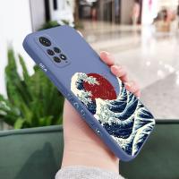 คลื่นทะเลดวงอาทิตย์สีแดงเคสโทรศัพท์สำหรับ Xiaomi Redmi Note 12 12 12S 11S 11T 10 10A 10T 10S 9T 9T 8 7 Pro Plus 10C 9A 9C 9T 4G 5G ปก