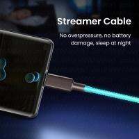 6A Fast Charging Cable RGB 66W Data Cable For Type-C Cool Colorful Streamer Glowing Line