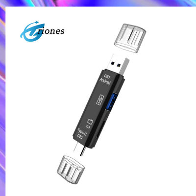 ตัวอ่านไมโครการ์ดแบบ3-In-1เครื่องอ่านการ์ดอินเตอร์เฟส Usb ความเร็วสูง Tf Micro-เอสดียูเอสบี Type-C Usb เครื่องอ่านการ์ดเครื่องมือตัวแปลงชุดส่งกำลังข้อมูลแบบพกพา