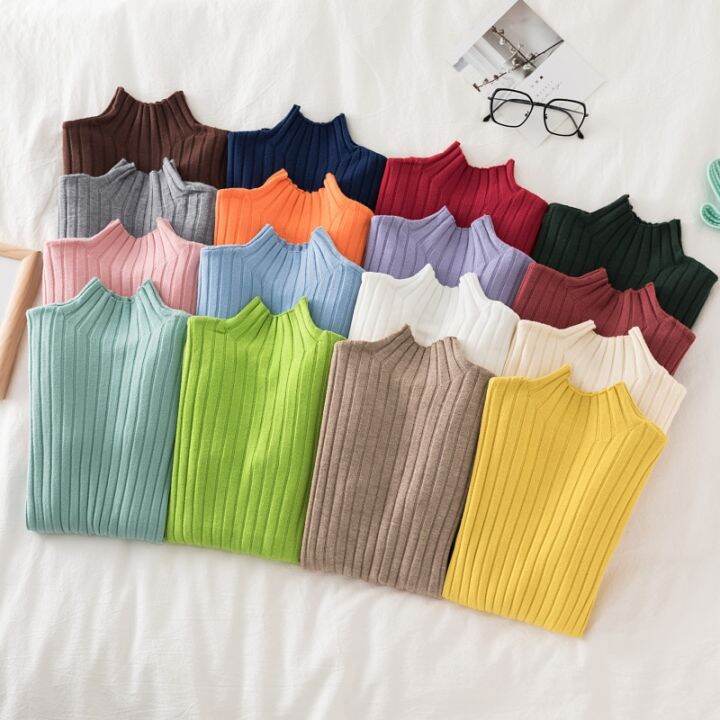 เสื้อสเวตเตอร์ถักสำหรับผู้หญิง-เสื้อสเวตเตอร์ถักแบบสวมหัวเสื้อเบลเซอร์เสื้อสเวตเตอร์ไหมพรมยึดโครงลำลองเข้ารูปคอสูงสำหรับฤดูหนาวฤดูใบไม้ร่วง