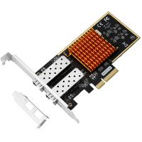 พอร์ตคู่อะแดปเตอร์เซิร์ฟเวอร์ PCIe Ethernet 2 SFP PCI-E การ์ดเน็ตเวิร์กใยแก้วนำแสงพร้อมฮีทซิงค์อะลูมิเนียม