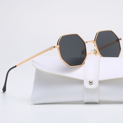 Brand Designer Square Sunglasses Man Woman Metal Fashion Polygon Frame Sun Glasses Octagon Mirror Luxury Vintage Gafas De Sol