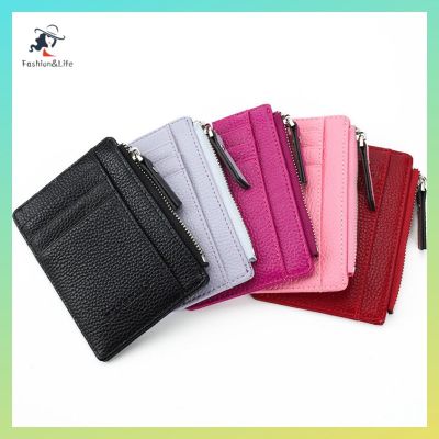 ♥F&amp;L♥ READY STOCK Women PU Leather Mini Soft Thin Zipper Wallet For Money Card Coin