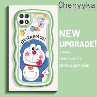 Chenyyka เคสสำหรับ OPPO A15 A35 A15s 4G เคสรูปโดราเอมอนน่ารักลายการ์ตูนใหม่คลื่นขอบนุ่มเคสมือถือกันกระแทกแบบใสคเปลือกซิลิโคน