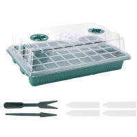 Seed Starter Tray,3/6ชิ้น Mini Incubator Plant Greenhouse Growth Kit,ความชื้นโดมและฐาน,สำหรับ Seed Start (40เซลล์ต่อถาด),สีเขียว