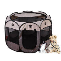 Dog Crate Portable Foldable Pet Dog Playpen Tent Crate Room Waterproof Outdoor 2 Door Mesh Shade Cover Nest Kennel