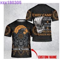 Custom Name They Came Out Of The Mist Weaker Men – Skull Ravens Viking Unisex T-Shirt 3D