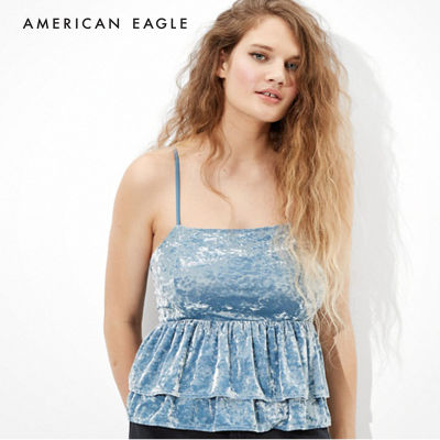 American Eagle Velvet Tiered Babydoll Top เสื้อ ผู้หญิง เบบี้ดอล (EWSB 035-2830-400)